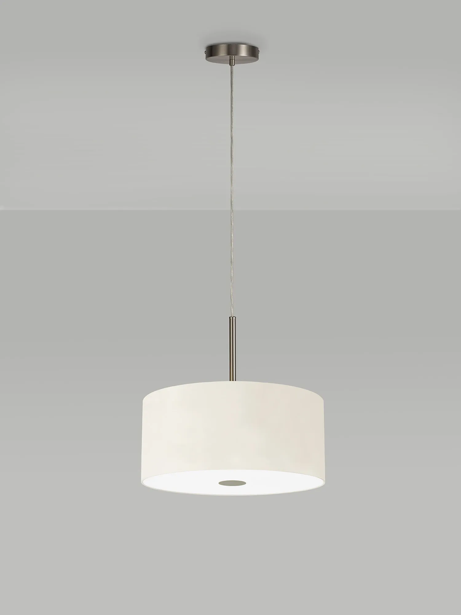 Baymont 40cm 5 Light Pendant Satin Nickel, Ivory Pearl/White, Frosted Diffuser DK0539  Deco Baymont SN IV